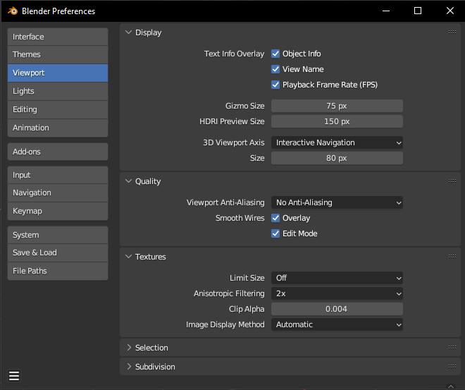 blender preferences window screenshot
