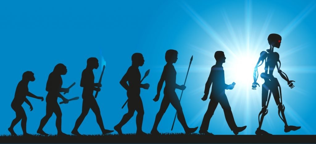Humans evolving into robot