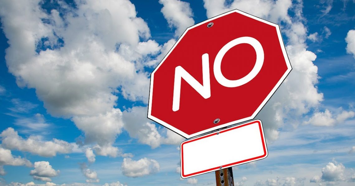 sign saying no