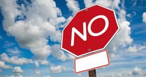 sign saying no