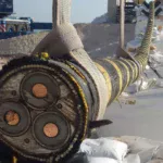 submarine cable cut in half