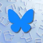 blue sky logo blue butterfly