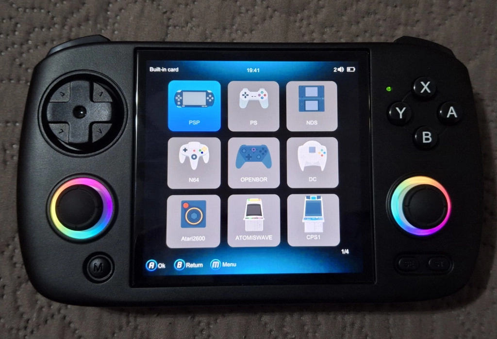 ANBERNIC RG CubeXX main menu