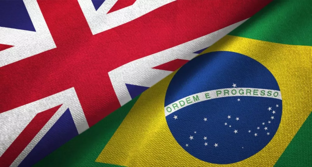flags Brazil United Kingdom UK
